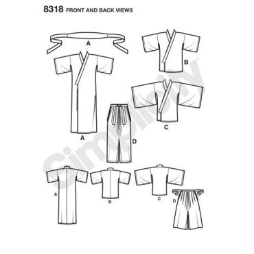 simplicity-costume-pattern-8318-front-back-view