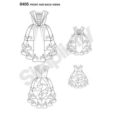 simplicity-costume-pattern-8405-front-back-view