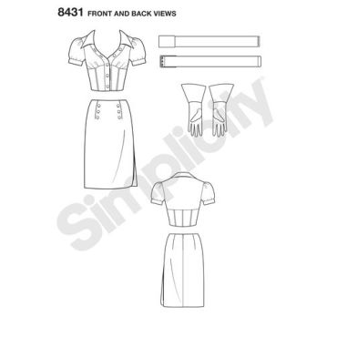 simplicity-costume-pattern-8431-front-back-view