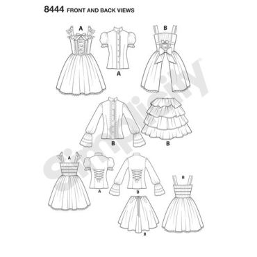 simplicity-costume-pattern-8444-front-back-view
