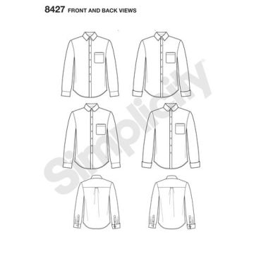 simplicity-fitted-shirt-mimigstyle-mimig-mens-pattern-8427-front-back-view