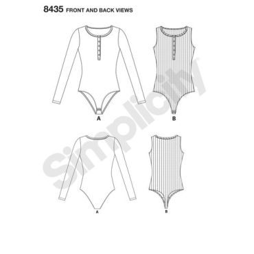 simplicity-henley-bodysuit-pattern-8435-front-back-view
