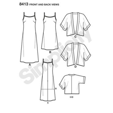 simplicity-kimono-dress-miss-pattern-8413-front-back-view