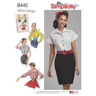 simplicity-vintage-blouse-cummerbund-miss-pattern-8445-envelope-front
