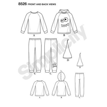 simplicity-kids-loungewear-pattern-8526-front-back-view