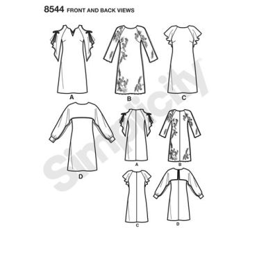 simplicity-sheath-dress-pattern-8544-front-back-view