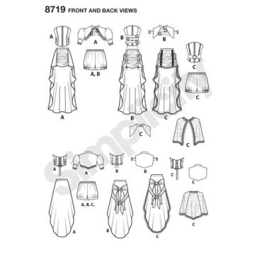 simplicity-steampunk-womens-costumes-pattern-8719-front-back-views