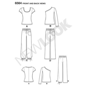 new-look-cargo-pants-pattern-6564-front-back-views